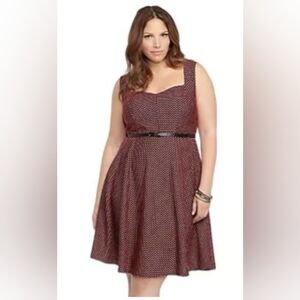 Torrid Black and Red Polka Dot Midi Dress